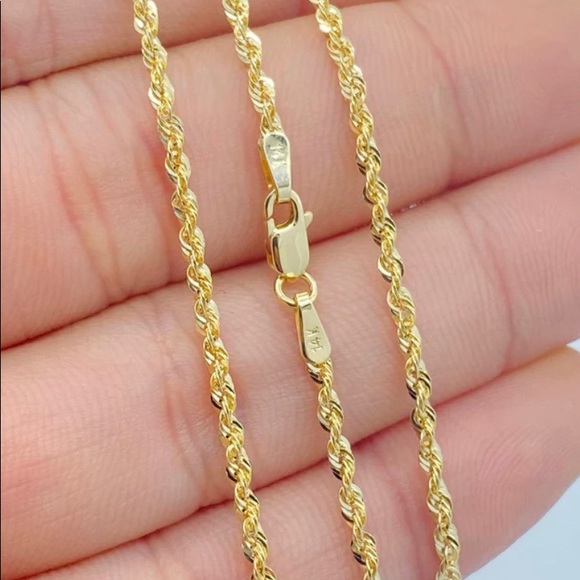 10k solid gold Diamond cut rope chain NOT PLATED ALl real gold! NOT FILLED SALE! - Picture 4 of 8